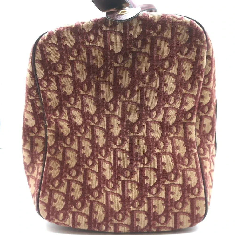 Vintage Christian Dior Trotter Boston Bag Burgundy Diorissimo Canvas - Picture 5 of 11